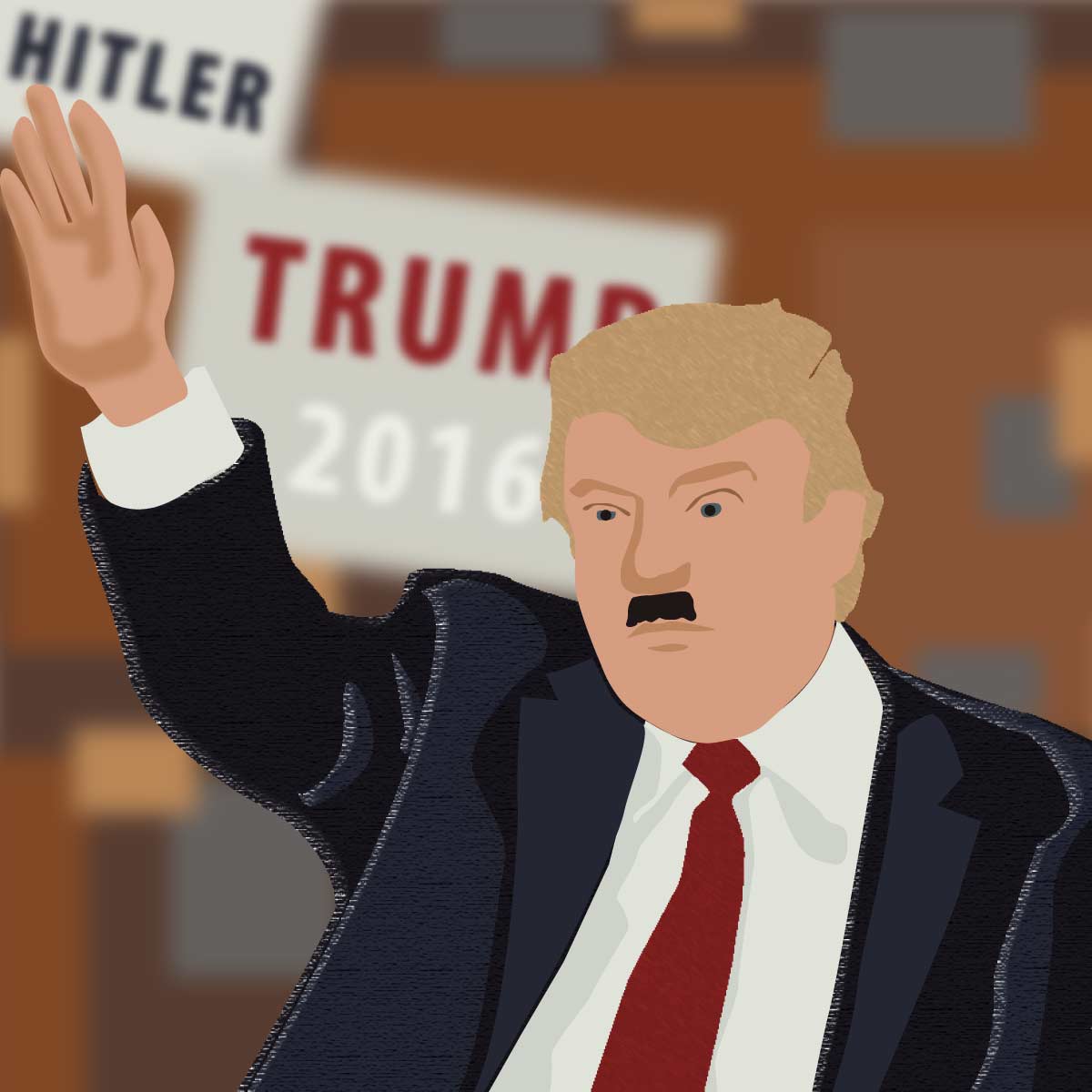 Donald Trump mustache illustration